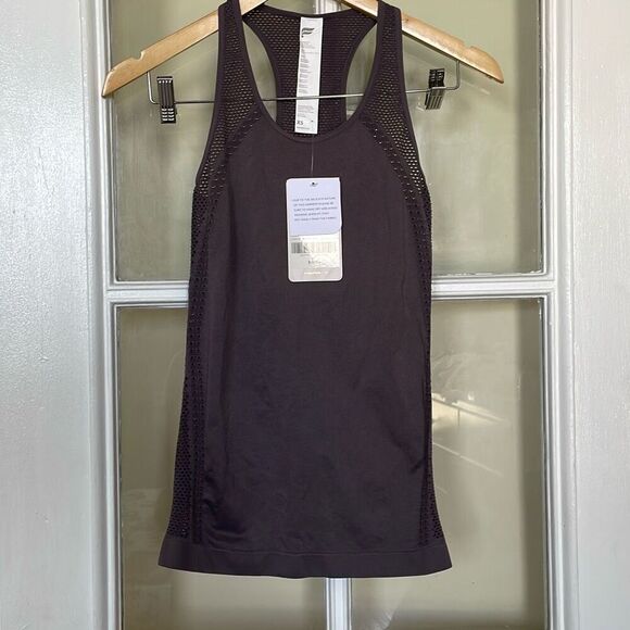 New with tags Fabletics purple mauve Christine seamless open work tank size XS - Picture 1 of 10